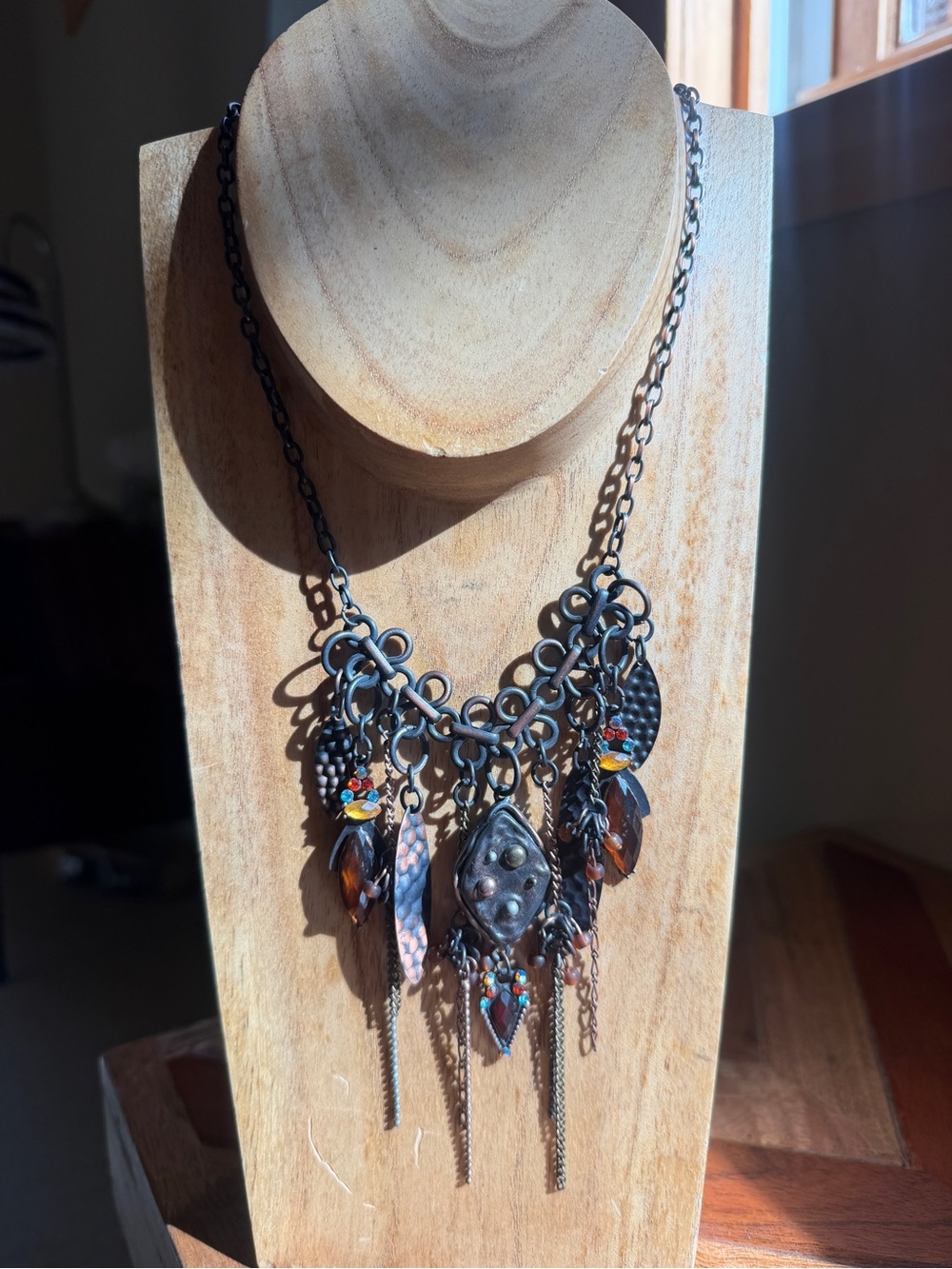 You and I design steampunk Metal chain punk edgy Necklace